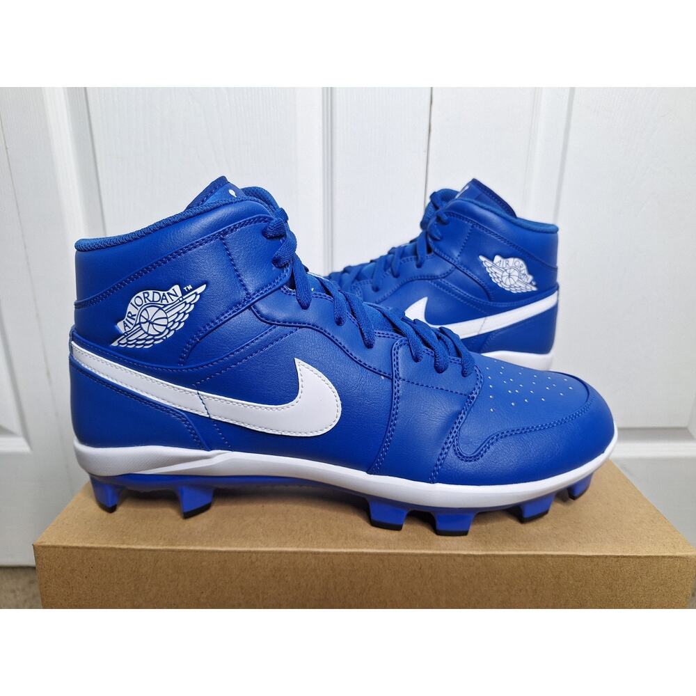 Air Jordan 1 Retro MCS Royal White Baseball Cleats AV5354-401 size 13 No Box